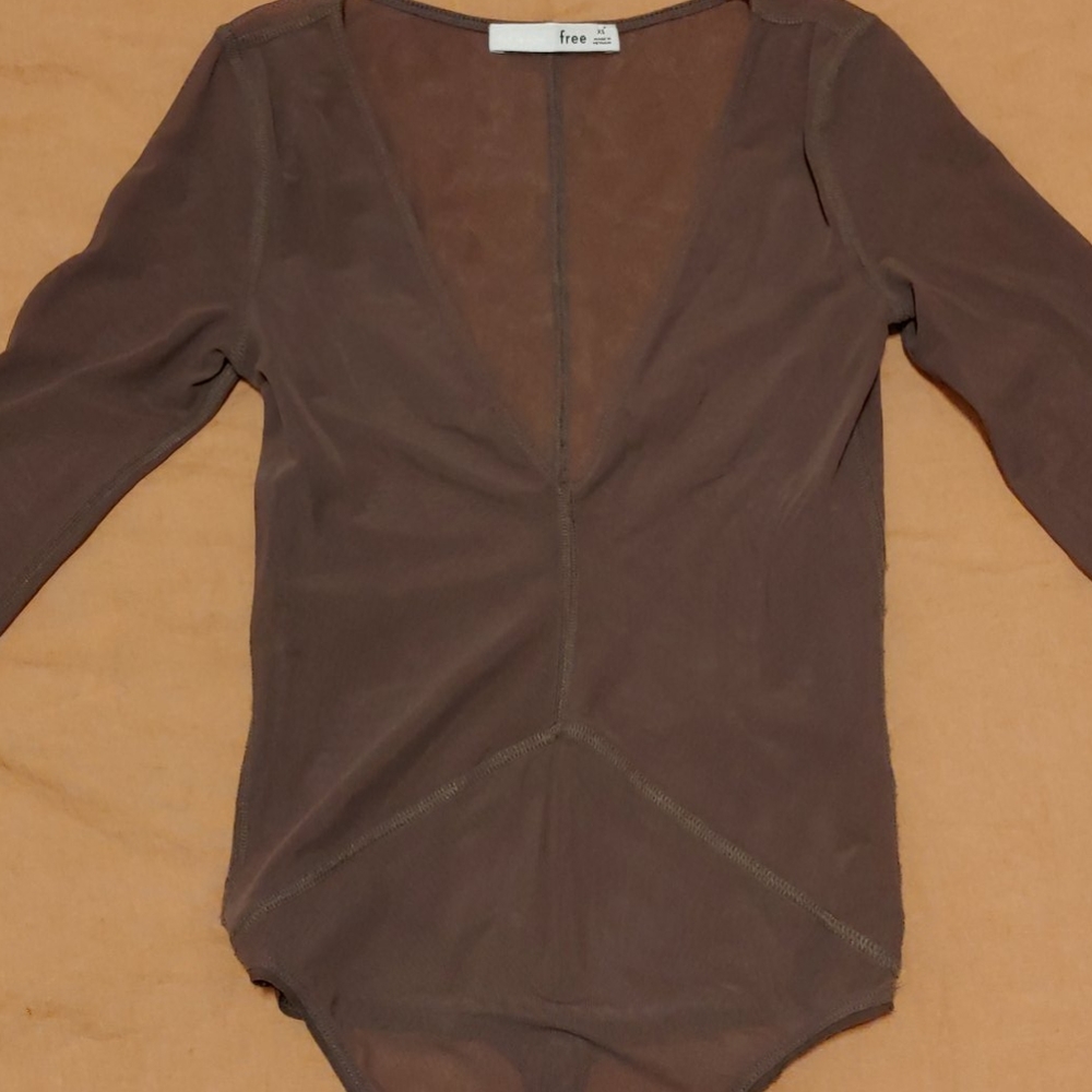 *SOLD* Aritzia translucent brown bodysuit